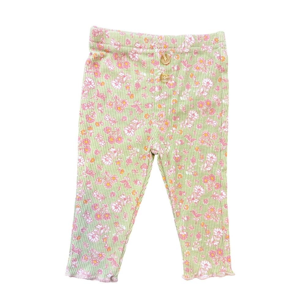 Daisy Fuentes Baby Girls Green Floral 2 Piece Outfits Set Pants Top Size 3-6M - Picture 5 of 8